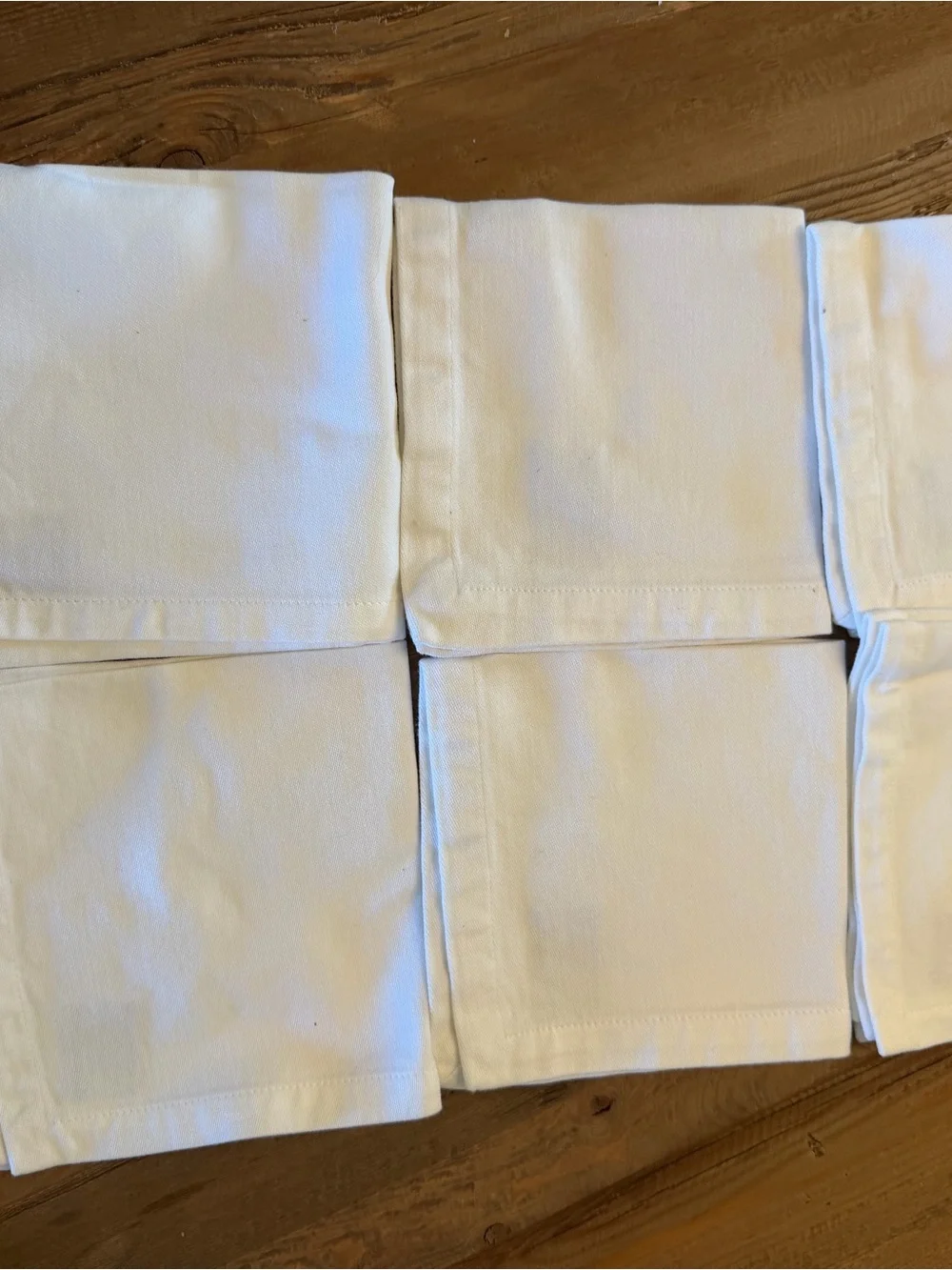 Williams-Sonoma White Embroidered Cotton Cocktail Napkins Christmas Holidays (6)